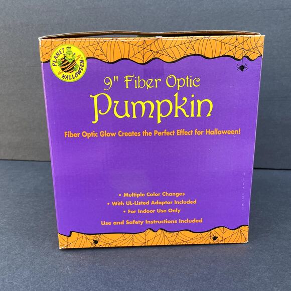 NEW Vintage 9" Fiber Optic Pumpkin Jester Planet Halloween - Picture 4 of 5